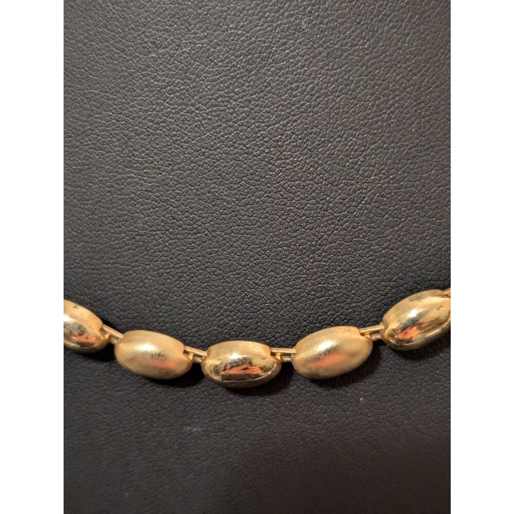 Satin & Polished Finish Gold Tone Beaded 18"-20.5" Necklace - Picture 3 of 7